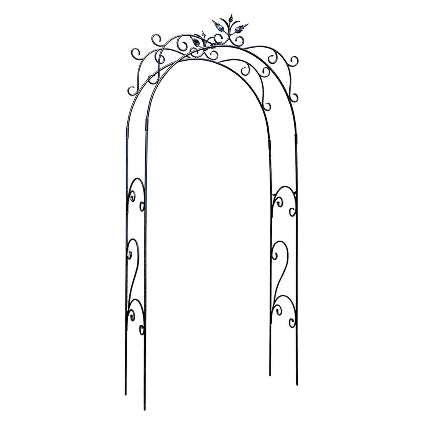 ACHLA Tuileries Arbor 48in Wrought Iron Garden Arbor | Black Powder Coated Metal | Garden Entryway & Trellis | 48 x 16 x 113 in | Model ARB-01