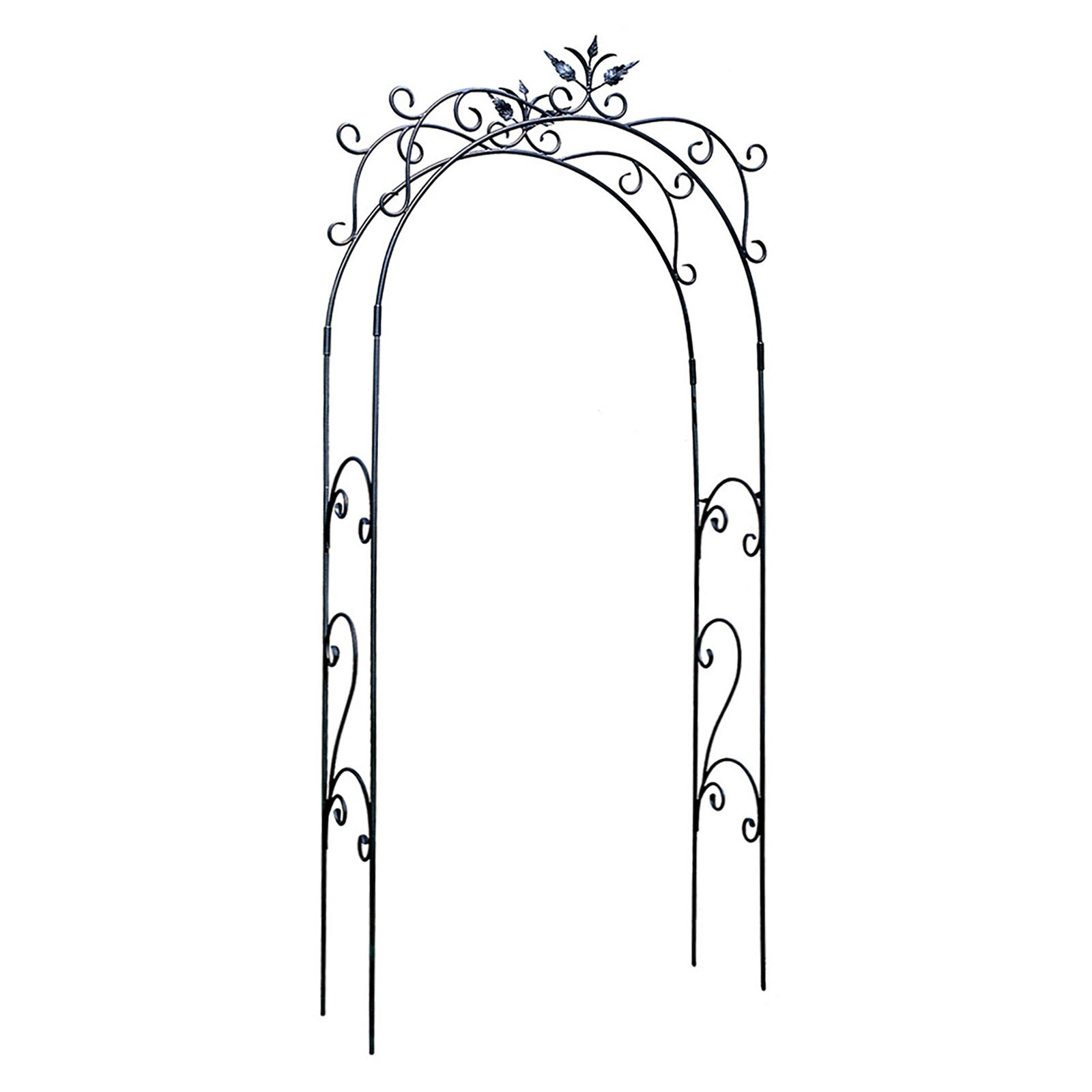 ACHLA Tuileries Arbor 48in Wrought Iron Garden Arbor | Black Powder Coated Metal | Garden Entryway & Trellis | 48 x 16 x 113 in | Model ARB-01