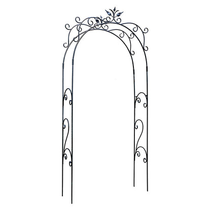 ACHLA Tuileries Arbor 48in Wrought Iron Garden Arbor | Black Powder Coated Metal | Garden Entryway & Trellis | 48 x 16 x 113 in | Model ARB-01