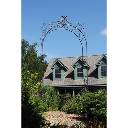ACHLA Tuileries Arbor 48in Wrought Iron Garden Arbor | Black Powder Coated Metal | Garden Entryway & Trellis | 48 x 16 x 113 in | Model ARB-01