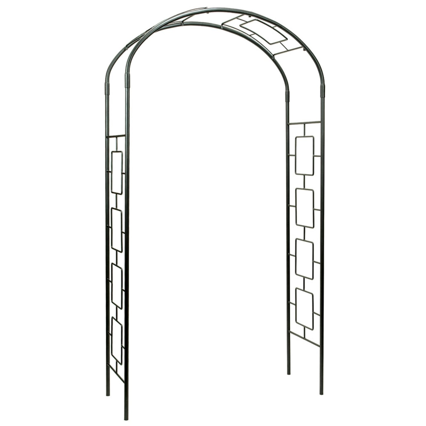 ACHLA Modern Arbor ARB-11 | Wrought Iron Garden Arbor | Entryway & Vine Support | 55W x 21D x 100H in, Graphite Powder Coated | Model ARB-11