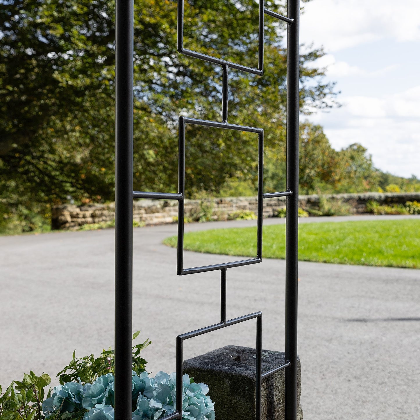 ACHLA Modern Arbor ARB-11 | Wrought Iron Garden Arbor | Entryway & Vine Support | 55W x 21D x 100H in, Graphite Powder Coated | Model ARB-11
