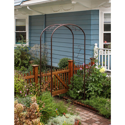 ACHLA Ferro Firenze Arbor | Traditional Italian Wrought Iron Garden Arch | Entryway & Vine Support | Model ARB-27