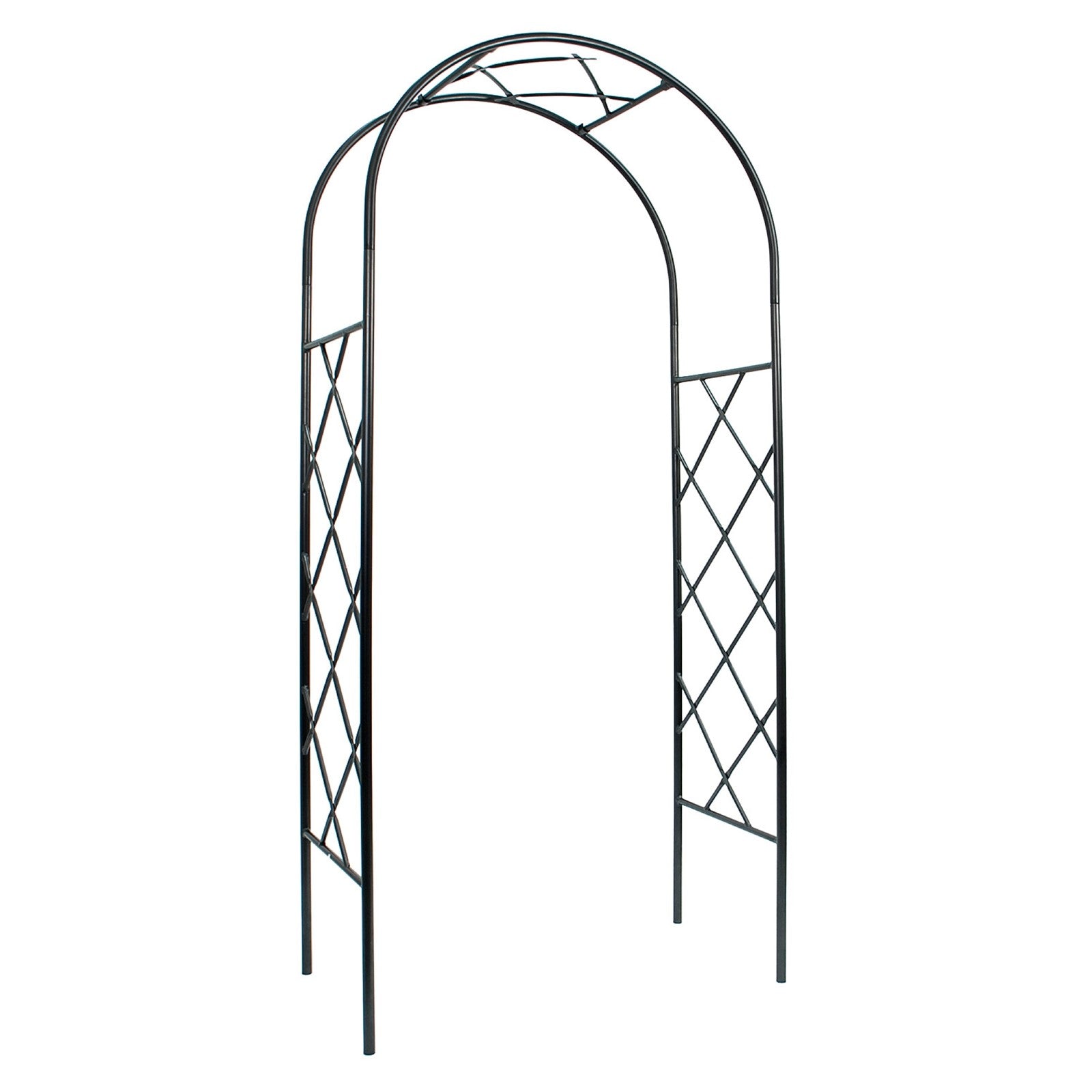 ACHLA Lattice Arbor I 92in Garden Arbor | Wrought Iron Graphite Powder Coat | Entryway & Wedding Event Arbor | 41 x 21 x 92 in | Model ARB-30G