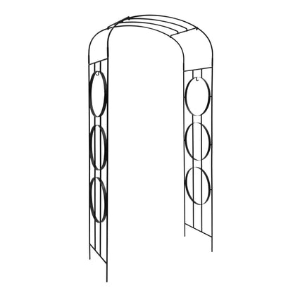 ACHLA Samsara Arbor 44in Wrought Iron Black Powdercoat | Garden Entrance & Pathway Arch | 19 x 44 x 92 in | Model ARB-58
