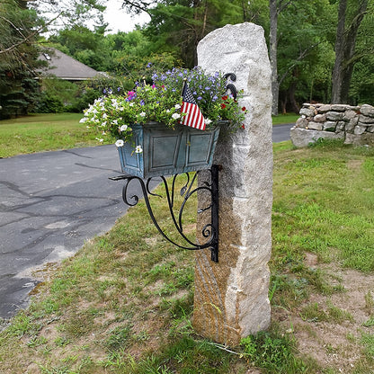 ACHLA Leafy Leaf Mailbox Bracket | Black Wrought Iron | Outdoor Mailbox & Shelf Support | 21 x 18 x 2 in | Model B-10