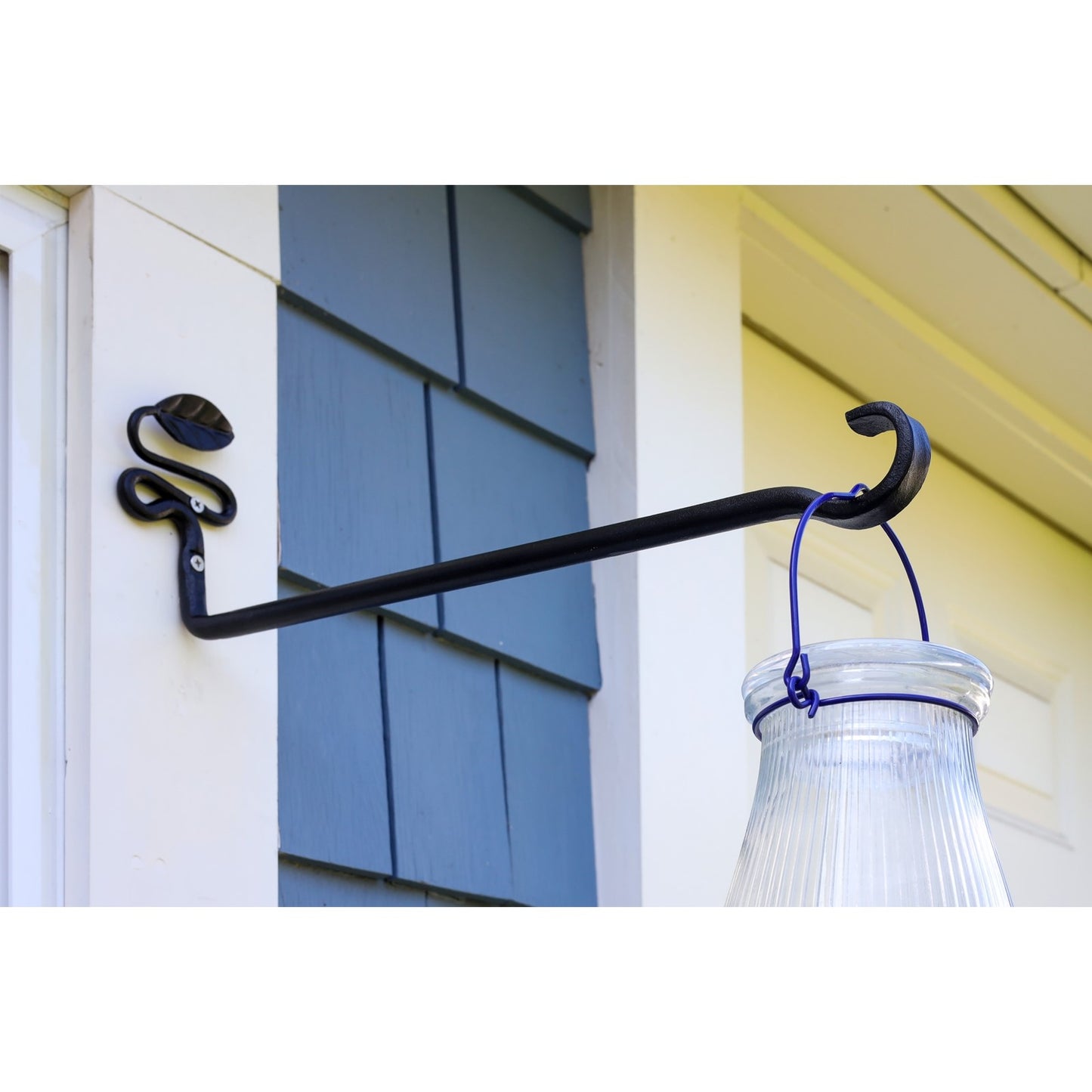ACHLA Squiggle Leaf Wall Bracket 2-Pack | Black Wrought Iron with Forged Leaf Detail | Entryway & Patio Hook | 3 x 4.75 x 15.5 in | Model B-101-2