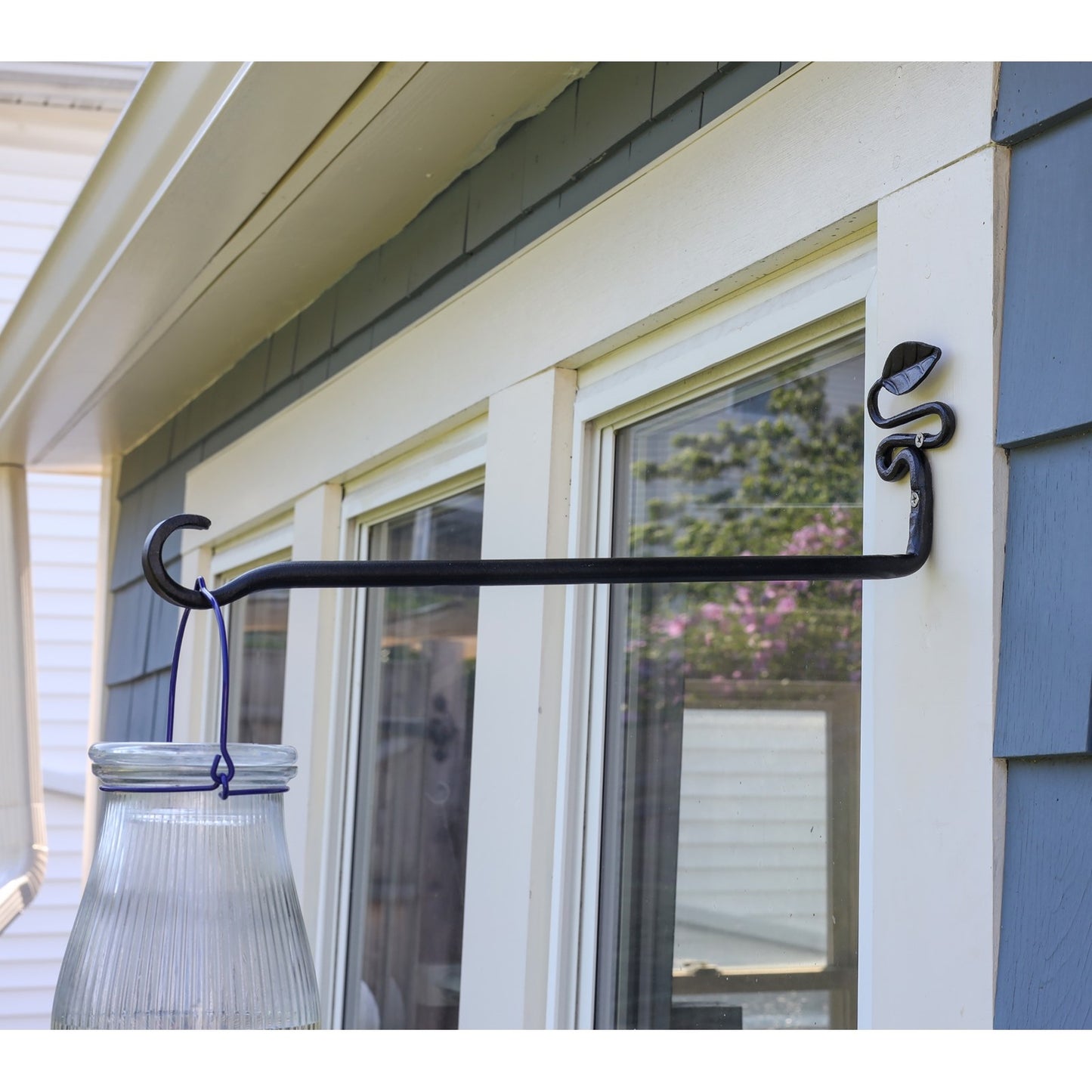 ACHLA Squiggle Leaf Wall Bracket 2-Pack | Black Wrought Iron with Forged Leaf Detail | Entryway & Patio Hook | 3 x 4.75 x 15.5 in | Model B-101-2