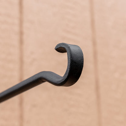 ACHLA Straight Leaf Wall Bracket 2-Pack | Black Powdercoat Wrought Iron | Entryway & Patio Hook | 15.5 x 2.75 x 5 in | Model B-102-2