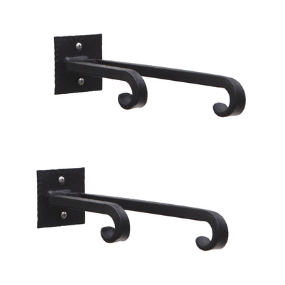 ACHLA Lodge Double Bracket 2-Pack | Black Powdercoat Wrought Iron | Mudroom & Entryway Wall Hooks | 2.5 x 2.5 x 9.5 in | Model B-103-2