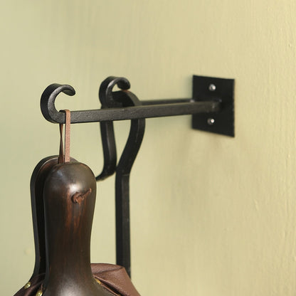 ACHLA Lodge Double Bracket 2-Pack | Black Powdercoat Wrought Iron | Mudroom & Entryway Wall Hooks | 2.5 x 2.5 x 9.5 in | Model B-103-2