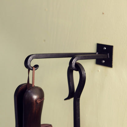 ACHLA Lodge Double Bracket 2-Pack | Black Powdercoat Wrought Iron | Mudroom & Entryway Wall Hooks | 2.5 x 2.5 x 9.5 in | Model B-103-2