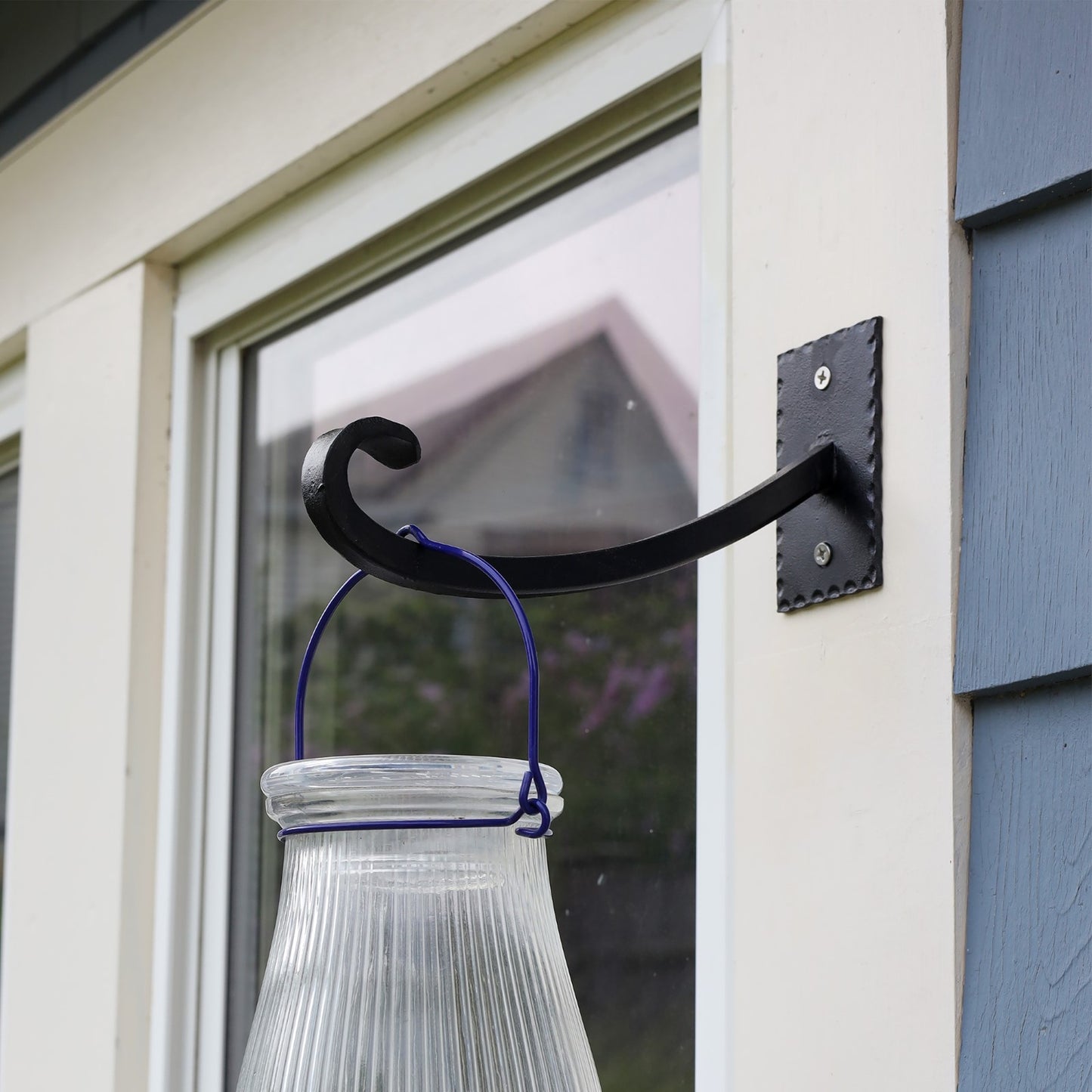 ACHLA Lodge UpCurled Bracket 2-Pack | Black Powdercoat Wrought Iron Wall Hooks | Mudroom & Entryway Coat & Hat Hooks | 7.75 in D | Model B-104-2