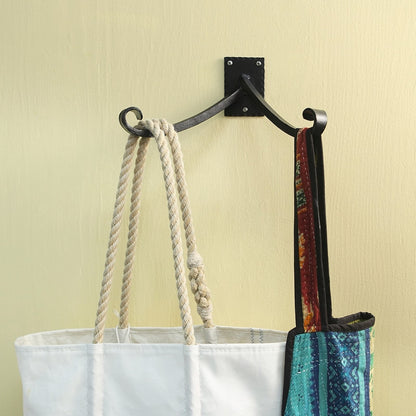ACHLA Lodge Y Bracket | Black Powdercoat Wrought Iron | Mudroom & Entryway Coat & Hat Hook | 6 x 12 x 3 in | Model B-105