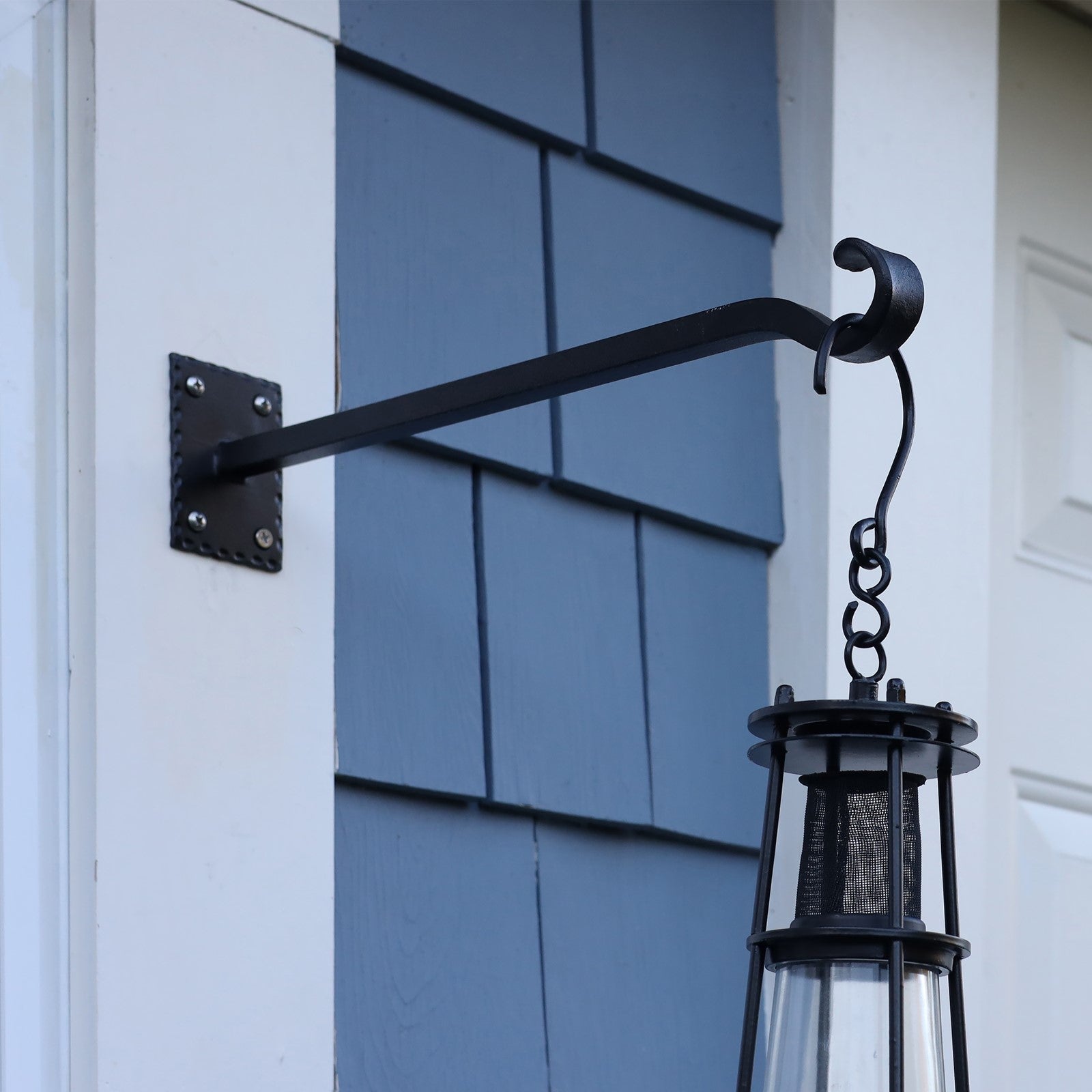 ACHLA Lodge Straight Bracket 2-Pack | Black Powdercoat Wrought Iron Wall Hooks | Mudroom & Entryway Coat and Hat Hooks | 14 in D, 2 | Model B-106-2