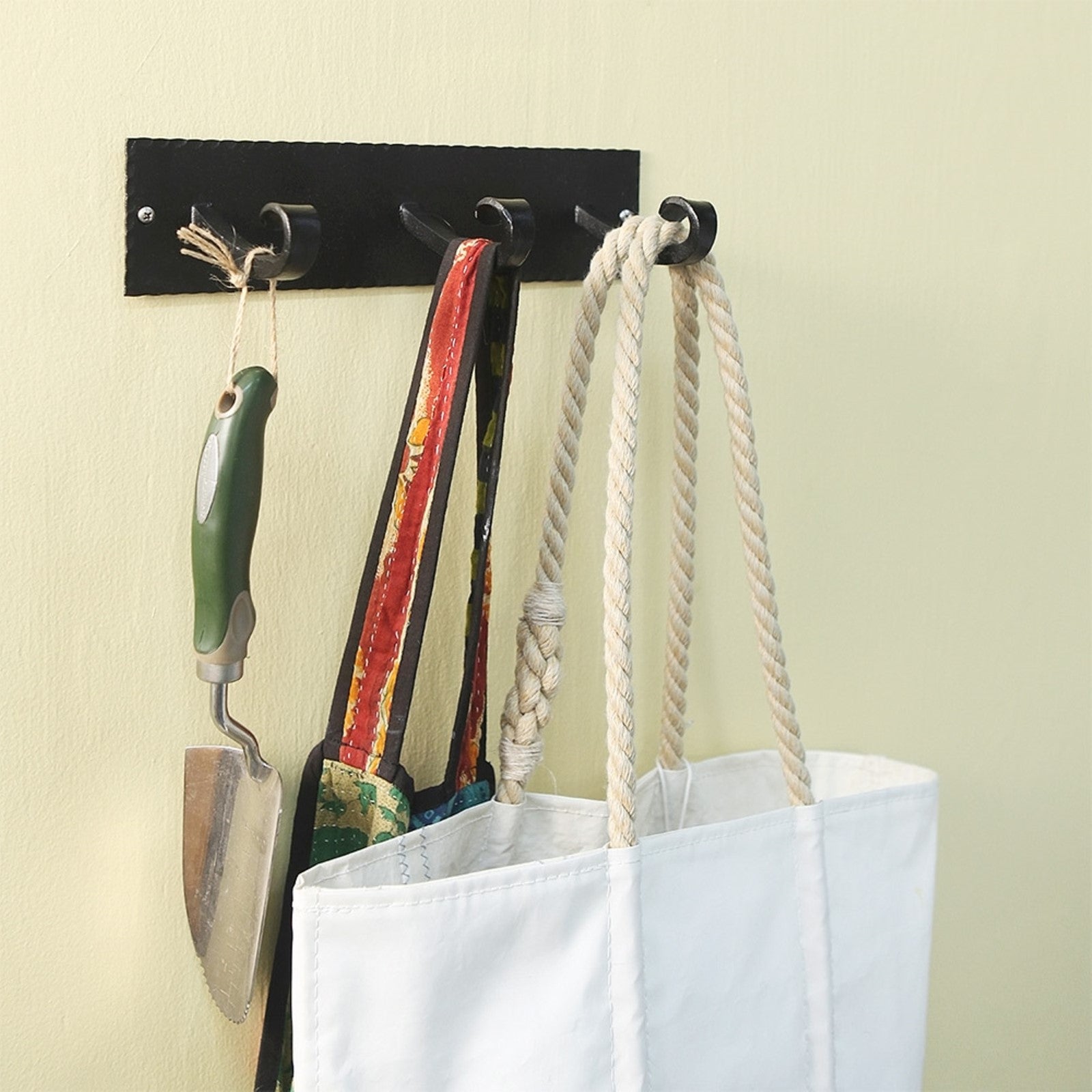 ACHLA Lodge Triple Hook Bracket | Craftsman Wrought Iron Black Powdercoat | Mudroom & Entryway Coat Rack | 12.25 x 4.25 x 3 in | Model B-107