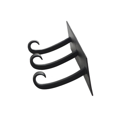 ACHLA Lodge Triple Hook Bracket | Craftsman Wrought Iron Black Powdercoat | Mudroom & Entryway Coat Rack | 12.25 x 4.25 x 3 in | Model B-107