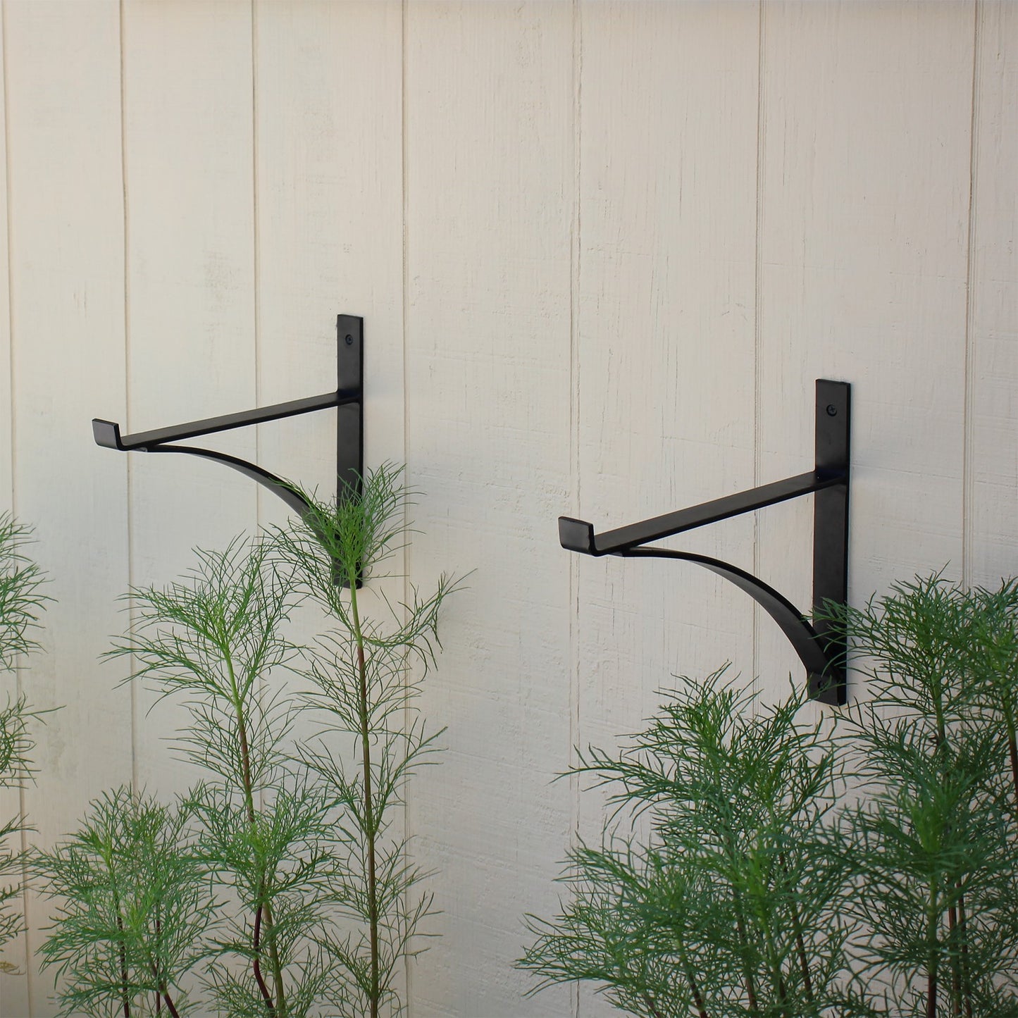 ACHLA Rookwood Brackets, Pair | Craftsman Wrought Iron Black Powdercoat | Shelf & Flower Box Support | 12.5 x 1.25 x 11 in | Model B-15
