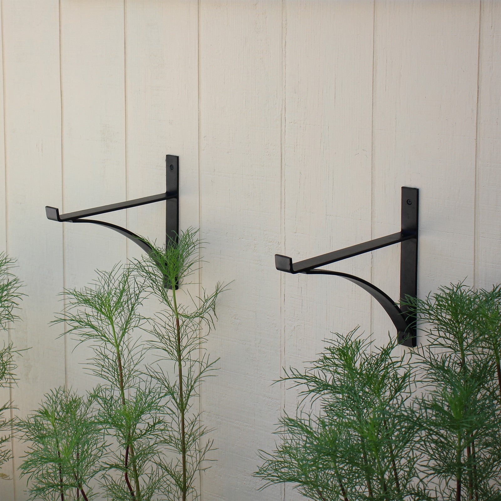 ACHLA Rookwood Brackets, Pair | Craftsman Wrought Iron Black Powdercoat | Shelf & Flower Box Support | 12.5 x 1.25 x 11 in | Model B-15