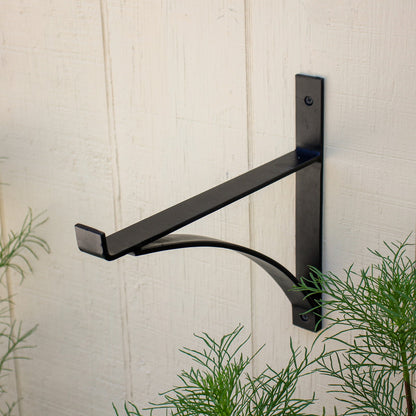 ACHLA Rookwood Brackets, Pair | Craftsman Wrought Iron Black Powdercoat | Shelf & Flower Box Support | 12.5 x 1.25 x 11 in | Model B-15