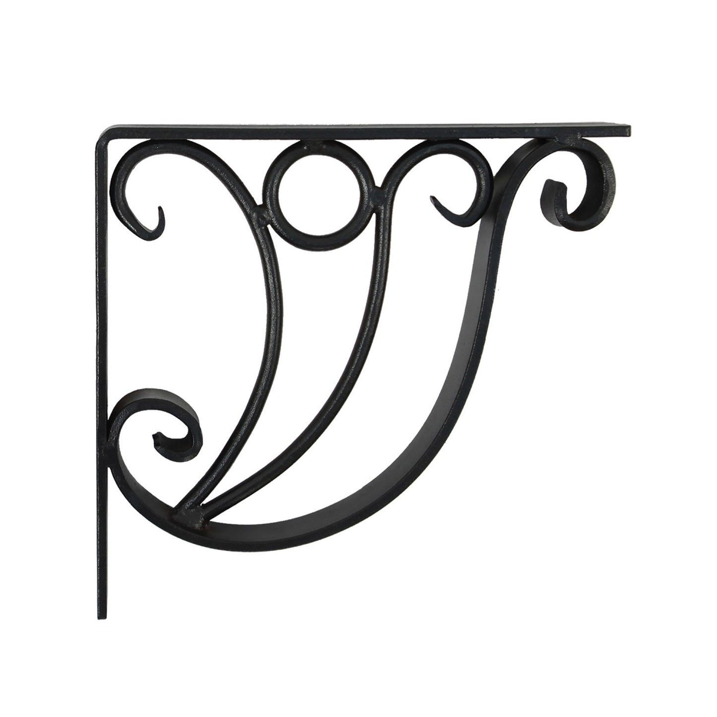 ACHLA Ionic Shelf Bracket B-20 | Black Wrought Iron Wall Bracket | Kitchen & Living Room Shelf Support | 10W x 8.5H in | Model B-20