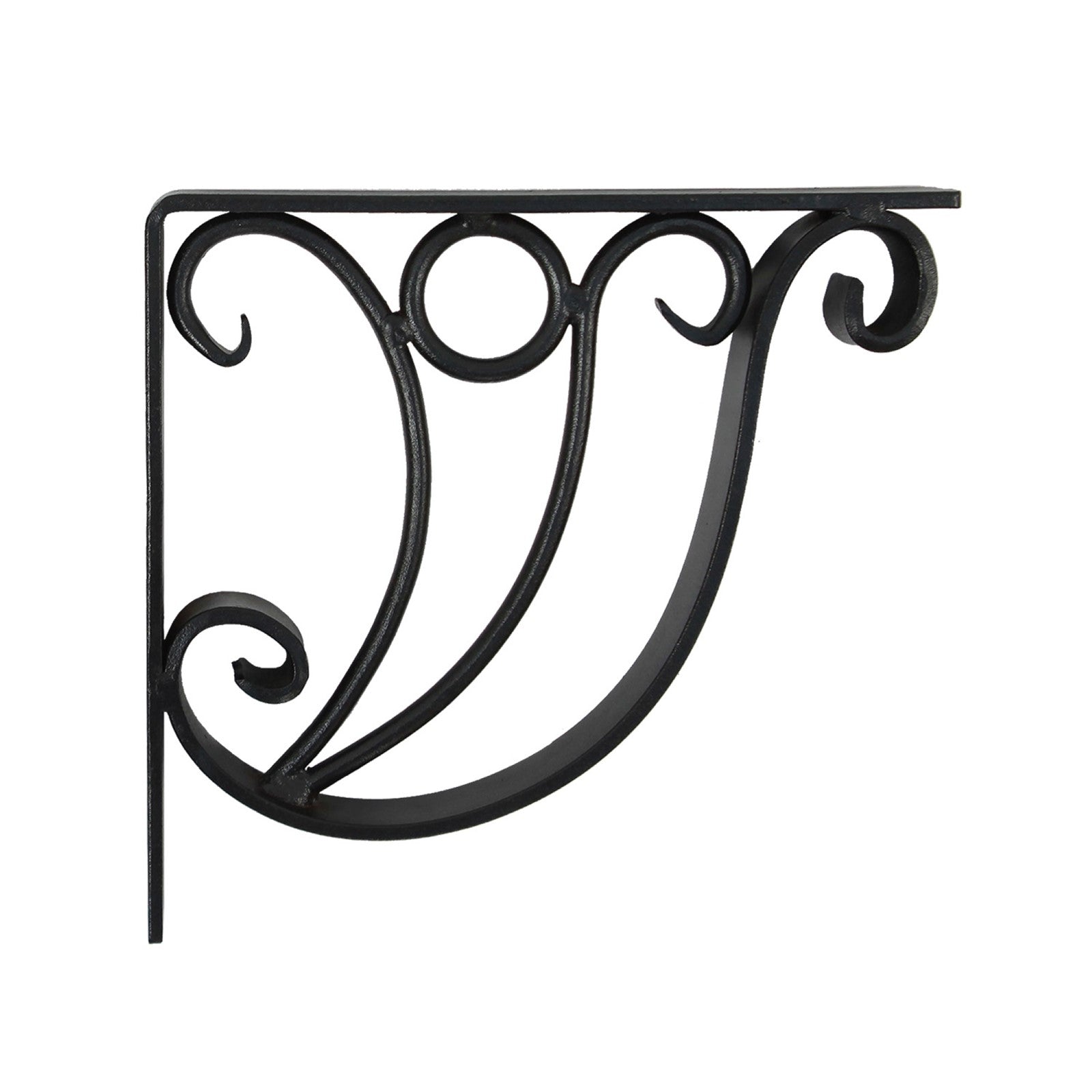 ACHLA Ionic Shelf Bracket B-20 | Black Wrought Iron Wall Bracket | Kitchen & Living Room Shelf Support | 10W x 8.5H in | Model B-20