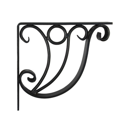 ACHLA Ionic Shelf Bracket B-20 | Black Wrought Iron Wall Bracket | Kitchen & Living Room Shelf Support | 10W x 8.5H in | Model B-20