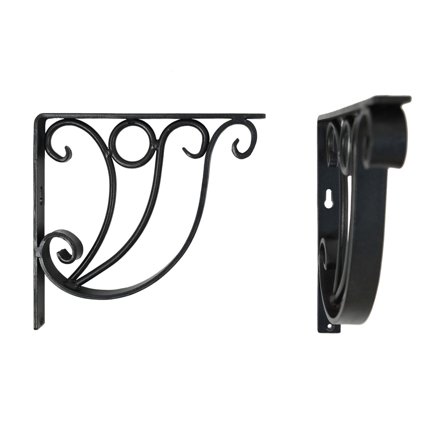 ACHLA Ionic Shelf Bracket B-20 | Black Wrought Iron Wall Bracket | Kitchen & Living Room Shelf Support | 10W x 8.5H in | Model B-20