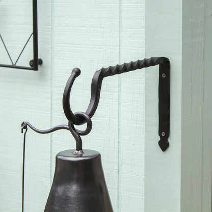 ACHLA Small Jumbo Bracket 14in Wrought Iron Black Powder Coat | Industrial Wall Mount Shelf Support | Kitchen & Garage Storage | Model B-25