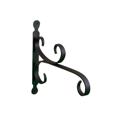 ACHLA Small All Purpose Bracket | Black Wrought Iron | Outdoor Flower Basket & Bird Feeder Hanger | 12 x 10 in | Model B-27