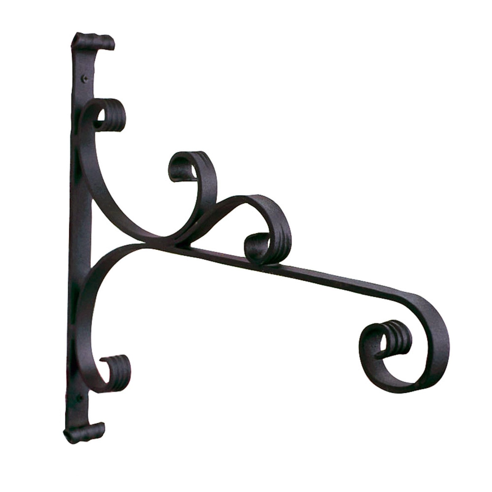 ACHLA Large All Purpose Bracket 18in Wrought Iron Black Powder Coat | Outdoor Wall Mount Plant Hanger | Flower Basket & Bird Feeder | Model B-28