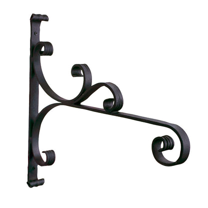 ACHLA Large All Purpose Bracket 18in Wrought Iron Black Powder Coat | Outdoor Wall Mount Plant Hanger | Flower Basket & Bird Feeder | Model B-28