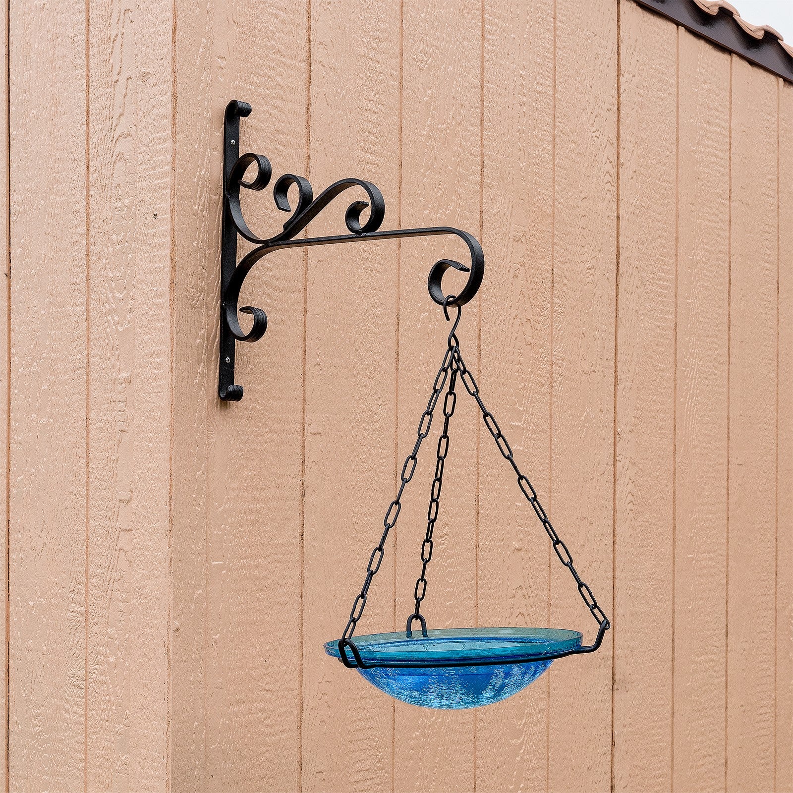 ACHLA Large All Purpose Bracket 18in Wrought Iron Black Powder Coat | Outdoor Wall Mount Plant Hanger | Flower Basket & Bird Feeder | Model B-28