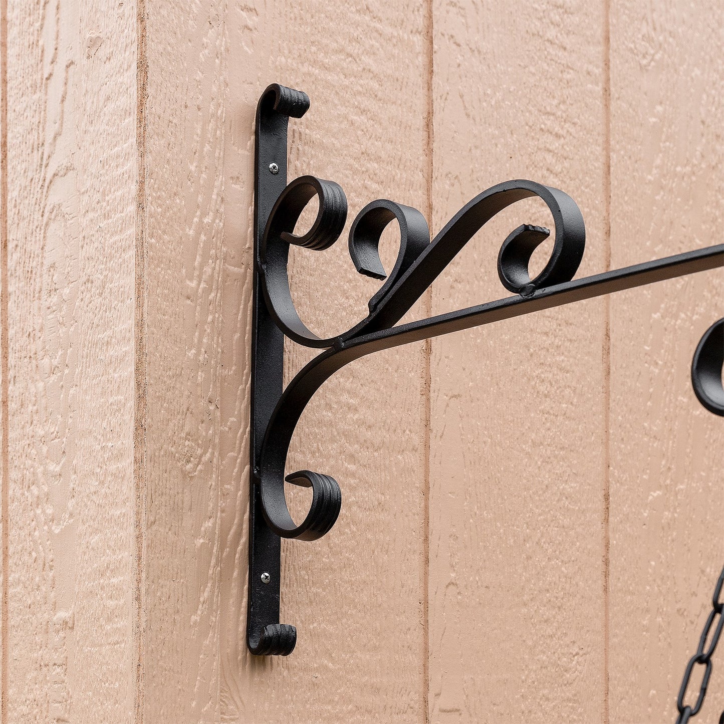 ACHLA Large All Purpose Bracket 18in Wrought Iron Black Powder Coat | Outdoor Wall Mount Plant Hanger | Flower Basket & Bird Feeder | Model B-28