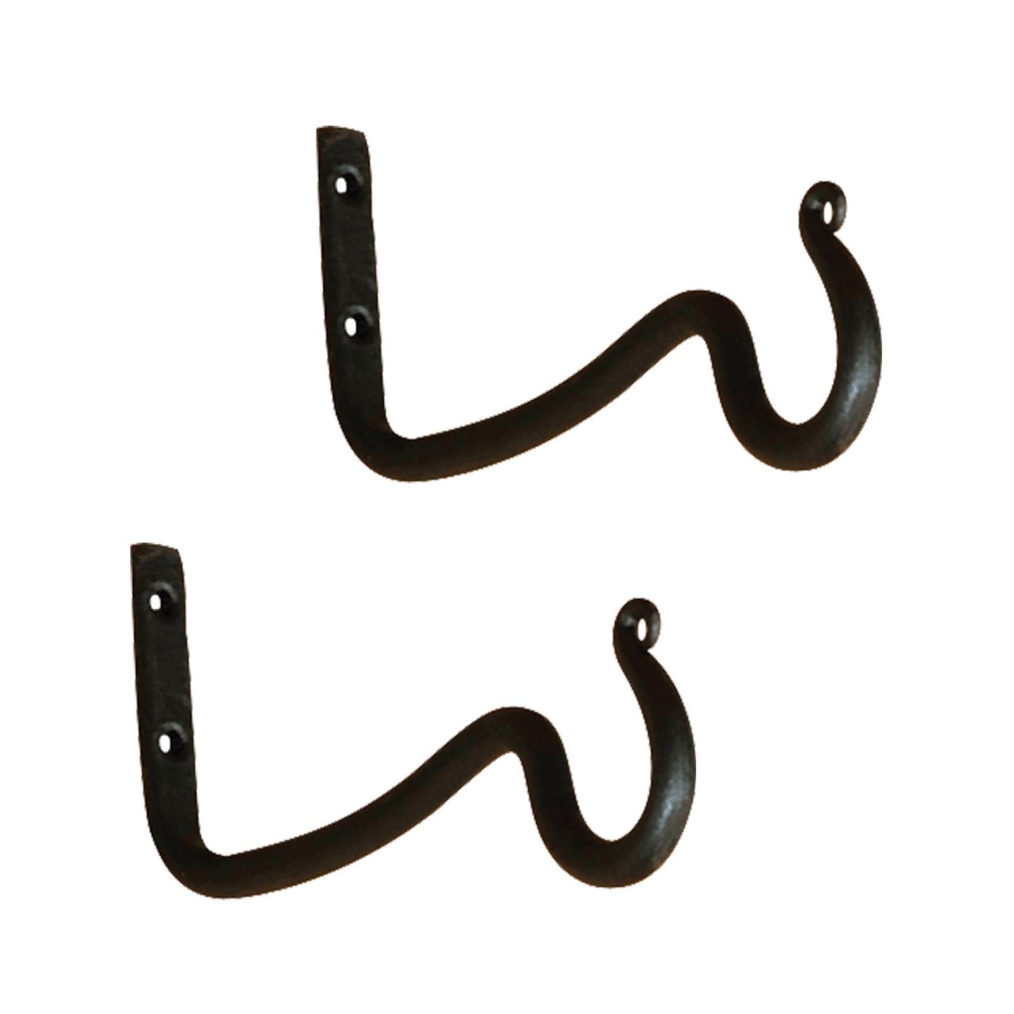 ACHLA O-Hook 2-Pack | Graphite Powdercoat Wrought Iron Wall Hooks | Indoor & Outdoor Use for Wind Chimes & Bells | 6 x 2.5 x 0.5 in | Model B-29L-2
