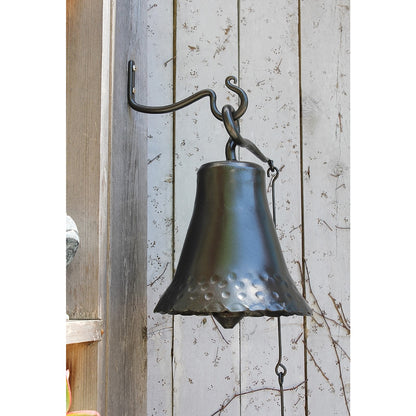 ACHLA O-Hook 2-Pack | Graphite Powdercoat Wrought Iron Wall Hooks | Indoor & Outdoor Use for Wind Chimes & Bells | 6 x 2.5 x 0.5 in | Model B-29L-2