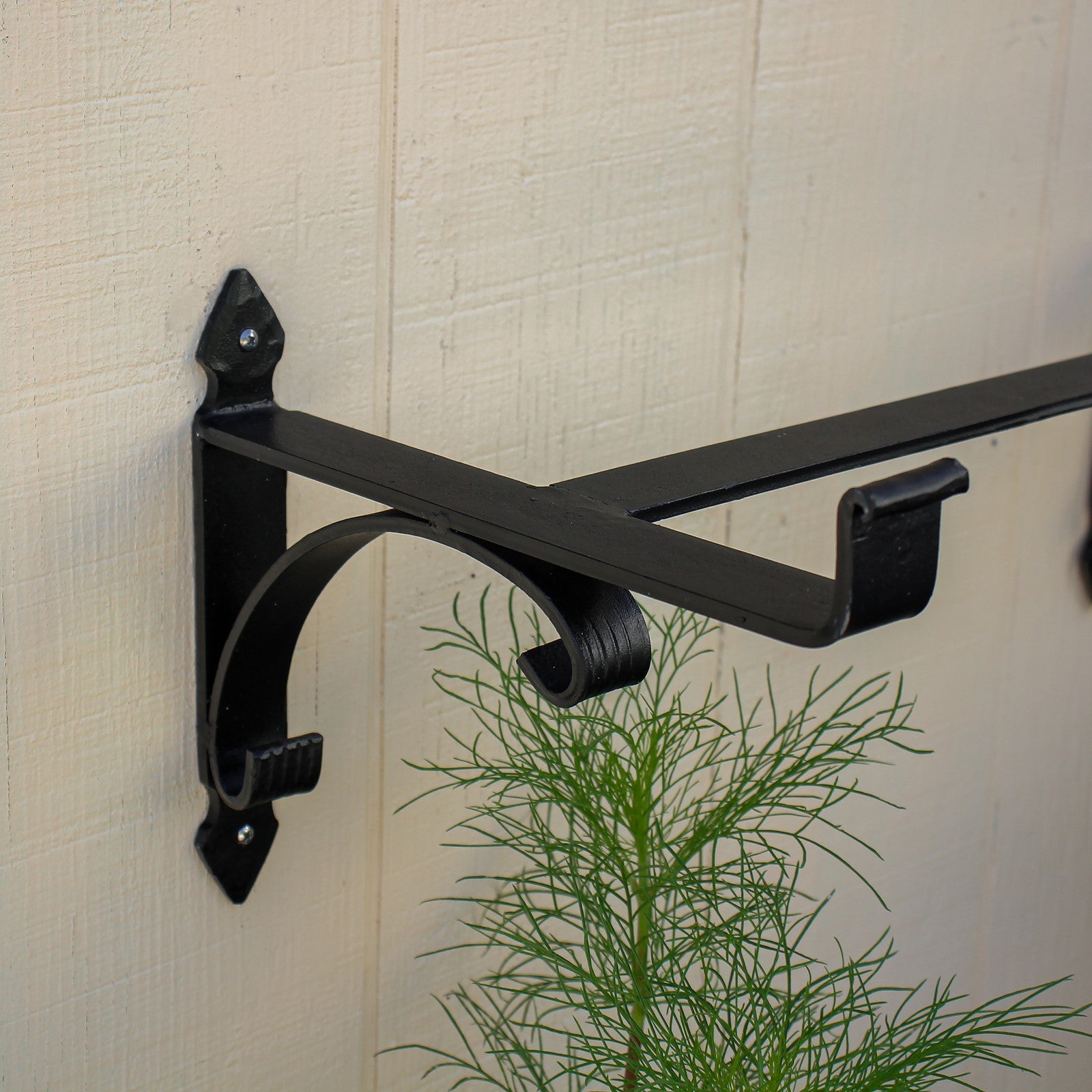 ACHLA Flower Box Bracket B-32 | Traditional Black Wrought Iron | Window Box & Planter Support | 24 x 10.5 x 10 in | Model B-32