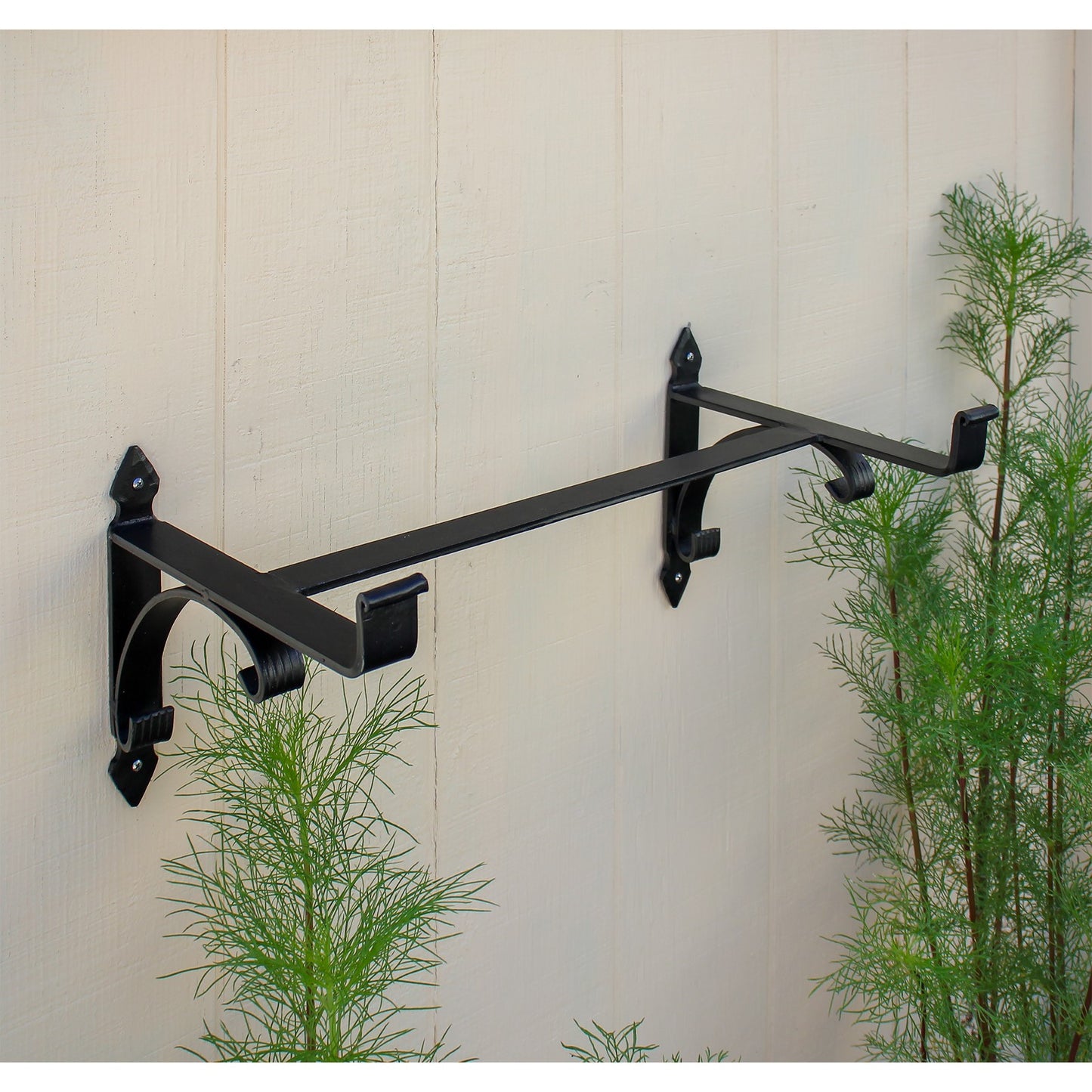 ACHLA Flower Box Bracket B-32 | Traditional Black Wrought Iron | Window Box & Planter Support | 24 x 10.5 x 10 in | Model B-32