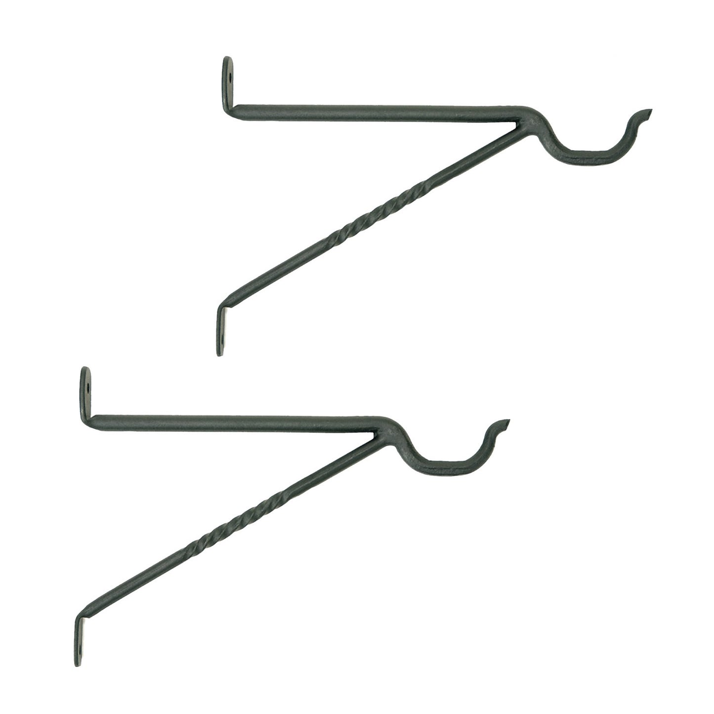 ACHLA Lantern Bracket 2-Pack | Black Powdercoat Wrought Iron Wall Hook | Indoor & Outdoor Lantern Hanging | 9.5 in Projection, 7.5 in | Model B-35-2