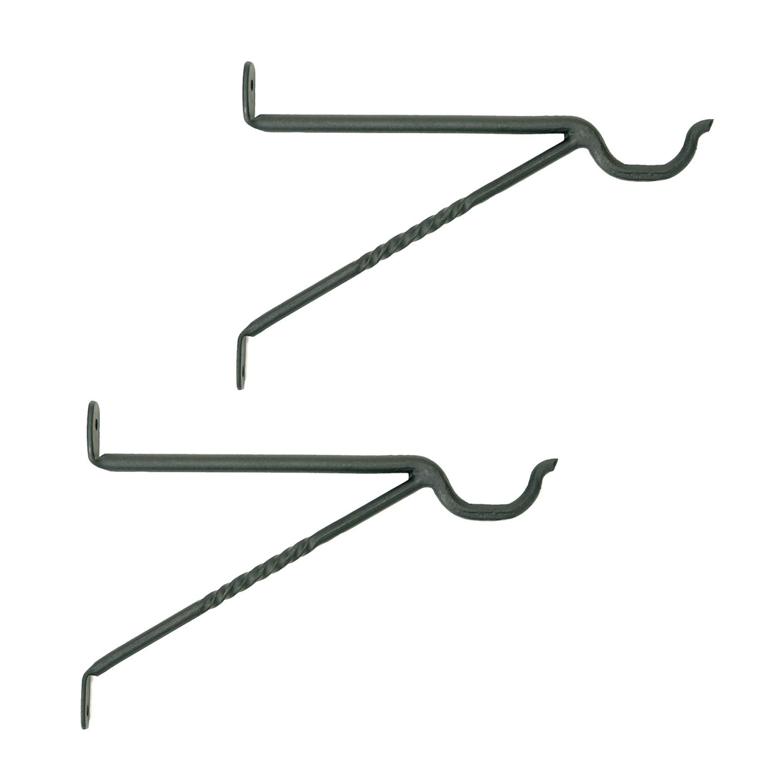 ACHLA Lantern Bracket 2-Pack | Black Powdercoat Wrought Iron Wall Hook | Indoor & Outdoor Lantern Hanging | 9.5 in Projection, 7.5 in | Model B-35-2