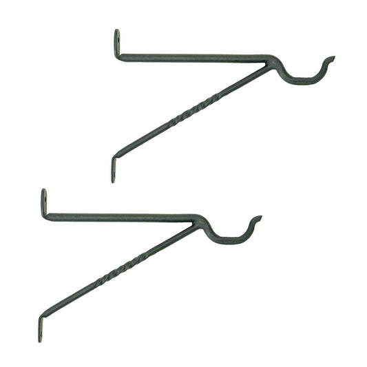 ACHLA Lantern Bracket 2-Pack | Black Powdercoat Wrought Iron Wall Hook | Indoor & Outdoor Lantern Hanging | 9.5 in Projection, 7.5 in | Model B-35-2