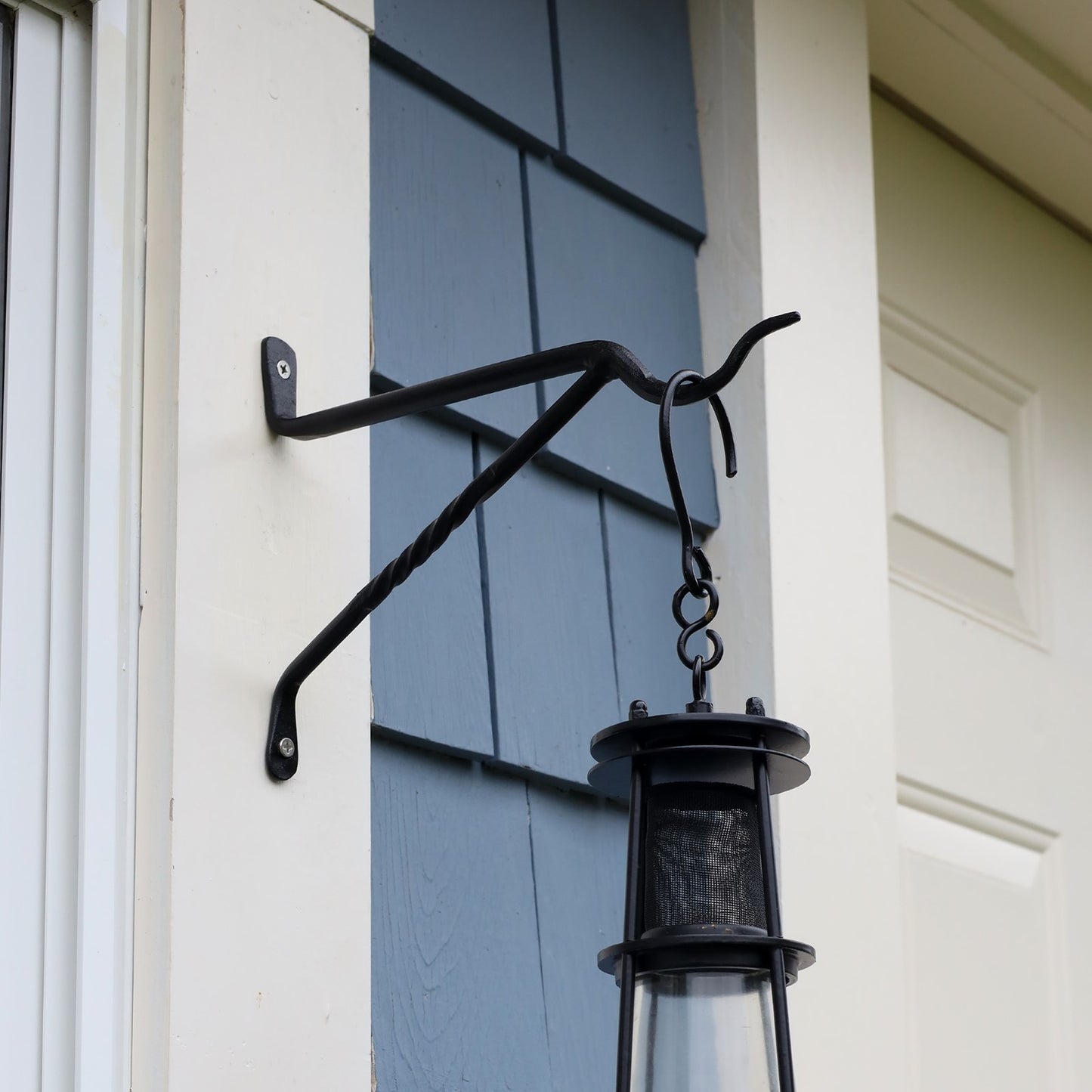 ACHLA Lantern Bracket 2-Pack | Black Powdercoat Wrought Iron Wall Hook | Indoor & Outdoor Lantern Hanging | 9.5 in Projection, 7.5 in | Model B-35-2