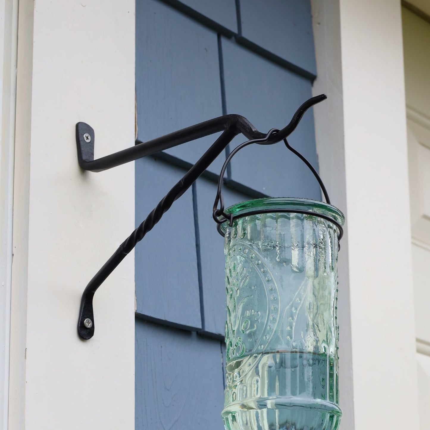 ACHLA Lantern Bracket 2-Pack | Black Powdercoat Wrought Iron Wall Hook | Indoor & Outdoor Lantern Hanging | 9.5 in Projection, 7.5 in | Model B-35-2