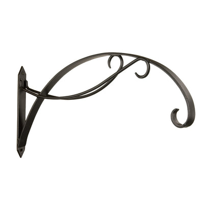 ACHLA Scroll Bracket B-36 | Wrought Iron Black Powder Coat | Large Hanging Basket Support for Patio & Porch | 24 x 11 x 2 in | Model B-36