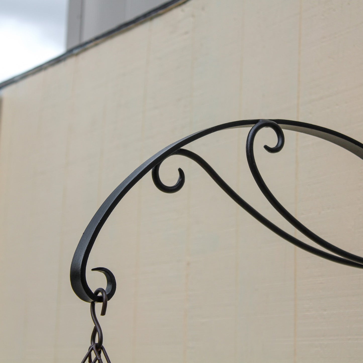 ACHLA Scroll Bracket B-36 | Wrought Iron Black Powder Coat | Large Hanging Basket Support for Patio & Porch | 24 x 11 x 2 in | Model B-36