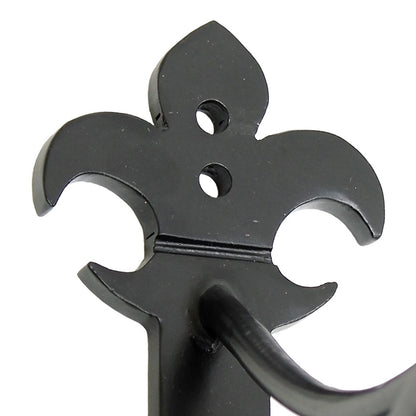 ACHLA Fleur-de-Lis Bracket Large | Black Wrought Iron Heavy Duty | Outdoor Patio & Porch Hanging Basket | 17.5 x 3 x 9.75 in | Model B-41
