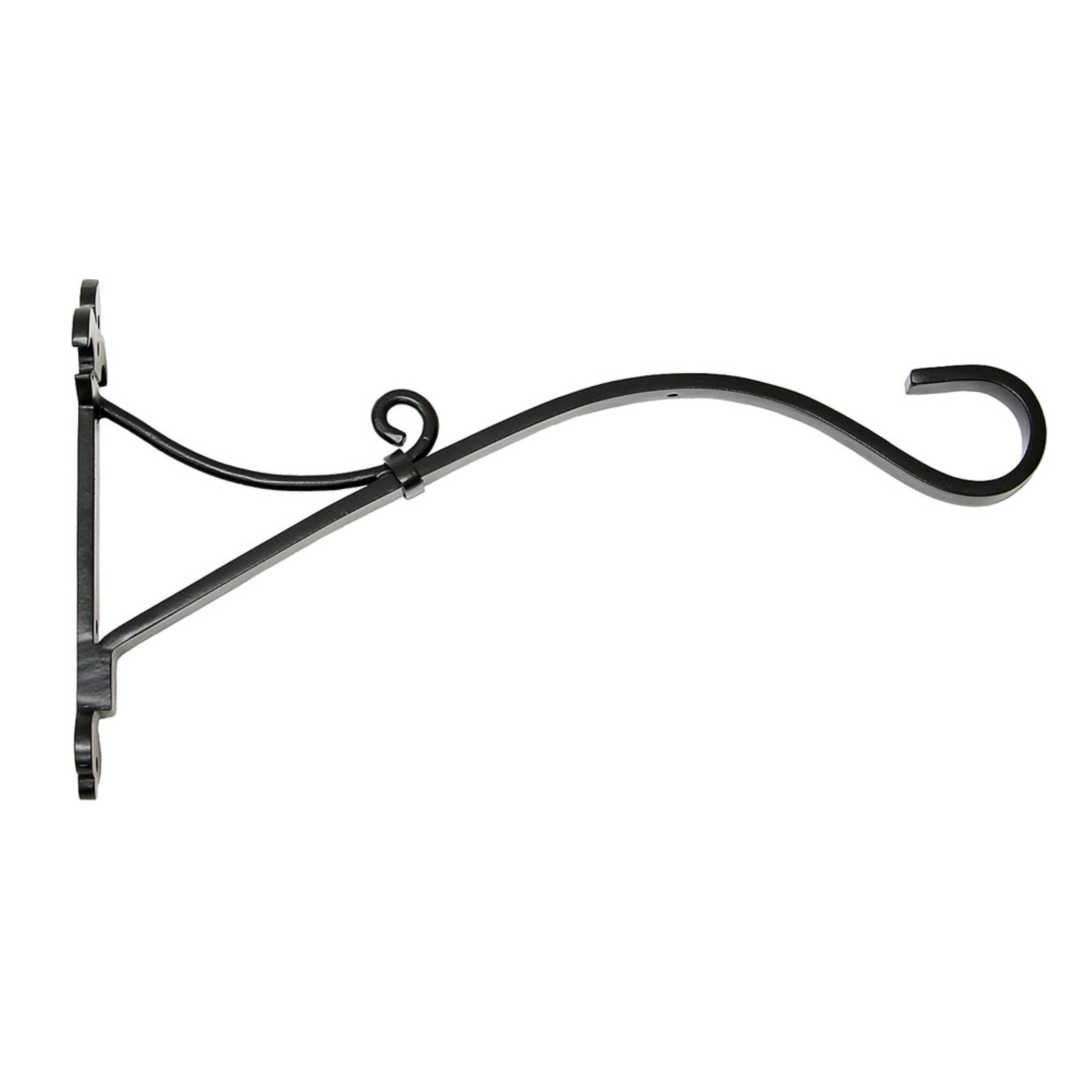 ACHLA Fleur-de-Lis Bracket Large | Black Wrought Iron Heavy Duty | Outdoor Patio & Porch Hanging Basket | 17.5 x 3 x 9.75 in | Model B-41