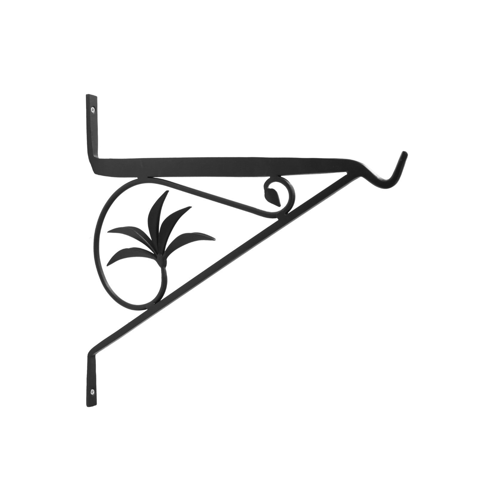 ACHLA 17in Morris Bracket | Black Powdercoat Wrought Iron | Outdoor Hanging Planter & Flower Basket Support | 23.5 x 17 x 0.75 in | Model B-42