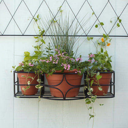 ACHLA Argyle Window Box | Black Wrought Iron | Outdoor Flower Pot Holder for Windows & Balconies | 14 x 30 x 8 in | Model B-50