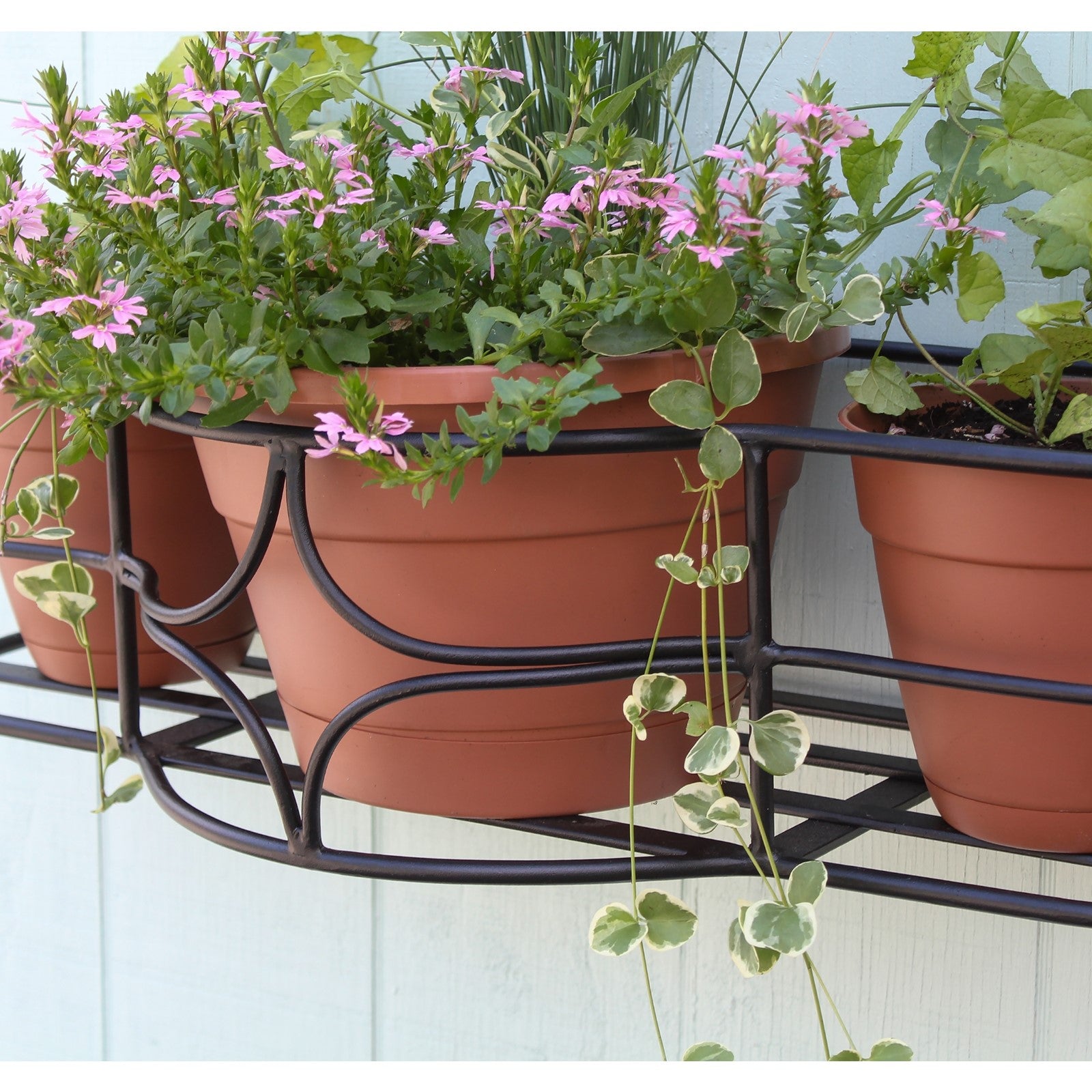 ACHLA Argyle Window Box | Black Wrought Iron | Outdoor Flower Pot Holder for Windows & Balconies | 14 x 30 x 8 in | Model B-50
